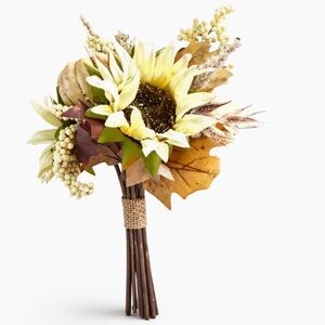 Floral Bouquet w/ Pumpkin & Sunflower | Farmhouse Rustic Autumn Decor